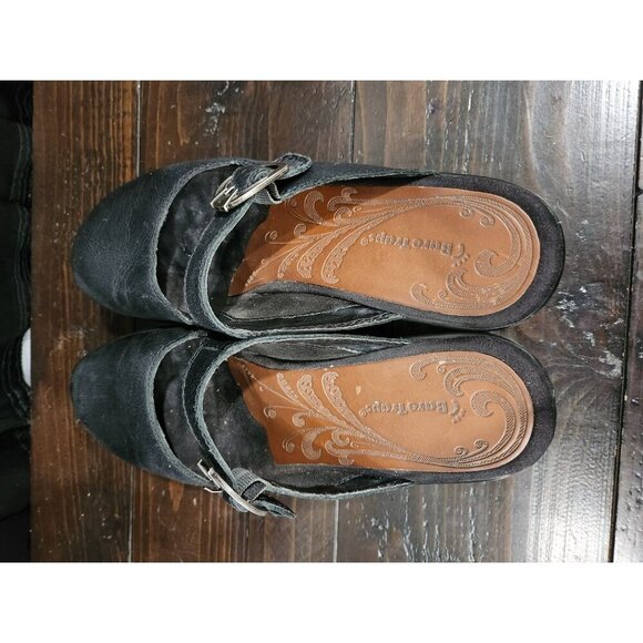 Baretraps Quizzical Black Leather Dress Wedge Clog Sandal/Sz. 7M, EUC - Picture 7 of 9